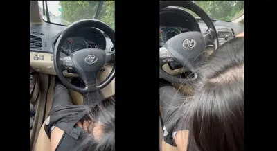 Ghệ mưa thích mút liếm trên xe ô tô